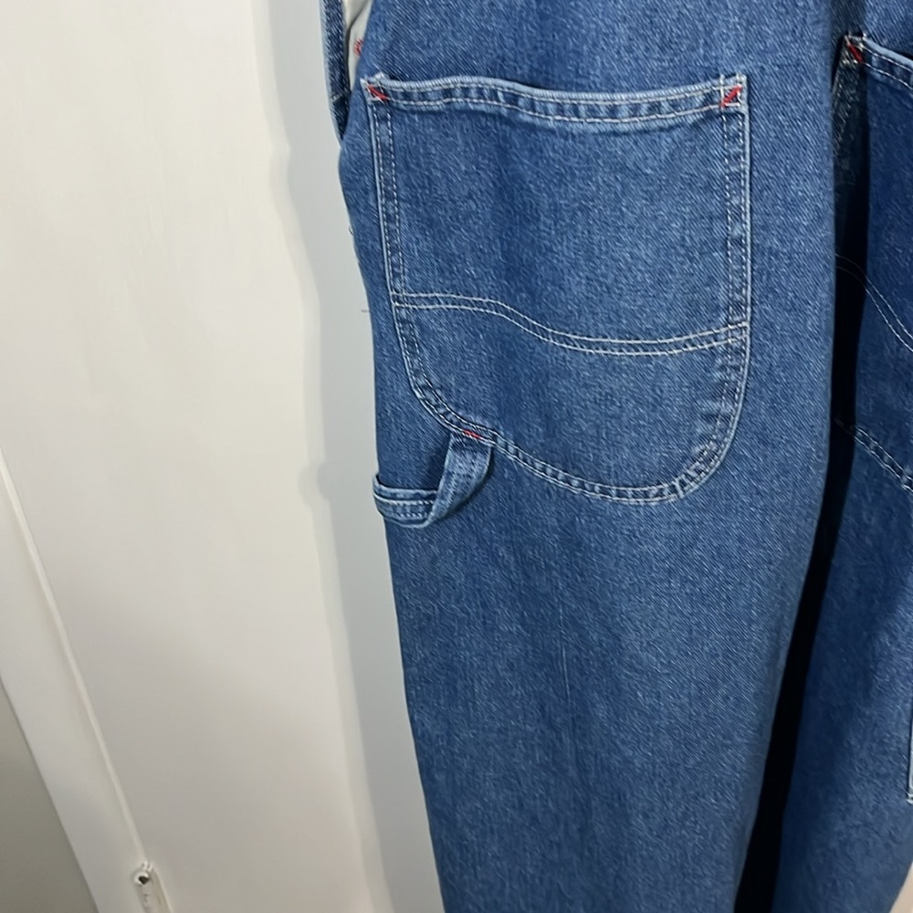 Dickies carpenter bib coveralls denim blue men’s34 x 34 preowned - Picture 8 of 8